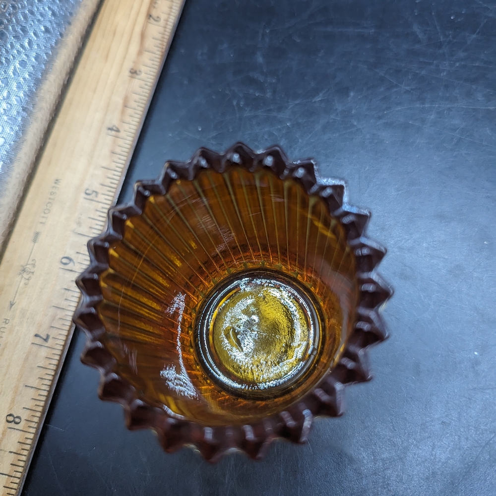 Vintage Amber Glass Candle Holders Set - Picture 4 of 10